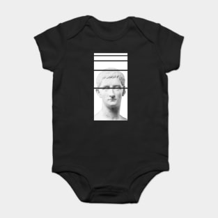 Glitch Aesthetic Greek Bust | Vaporwave Baby Bodysuit